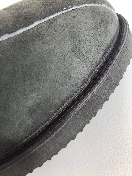 Buty premium ze skóry owczej na zamek - szare