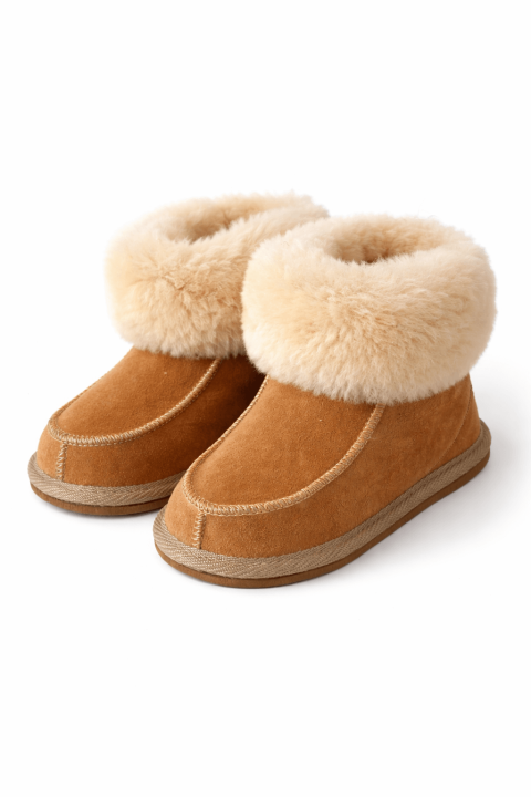 Buty mokasyny premium ze skóry owczej - miodowe