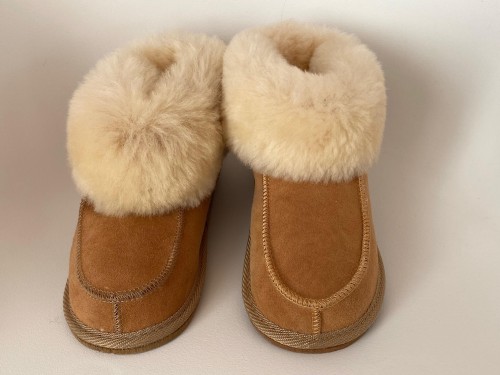 Buty mokasyny premium ze skóry owczej - miodowe