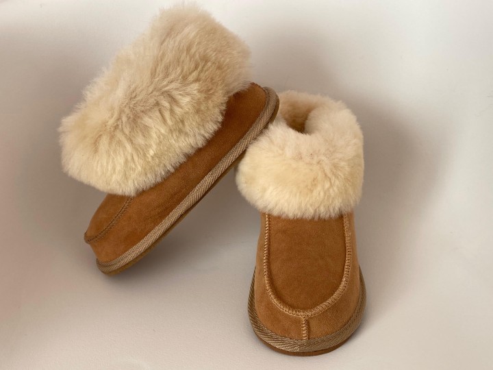 Buty mokasyny premium ze skóry owczej - miodowe