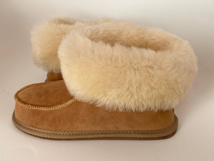 Buty mokasyny premium ze skóry owczej - miodowe