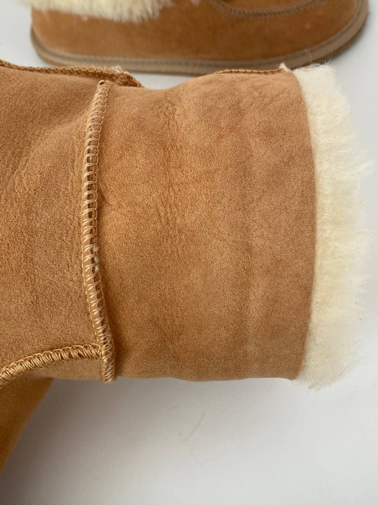 Buty mokasyny premium ze skóry owczej - miodowe
