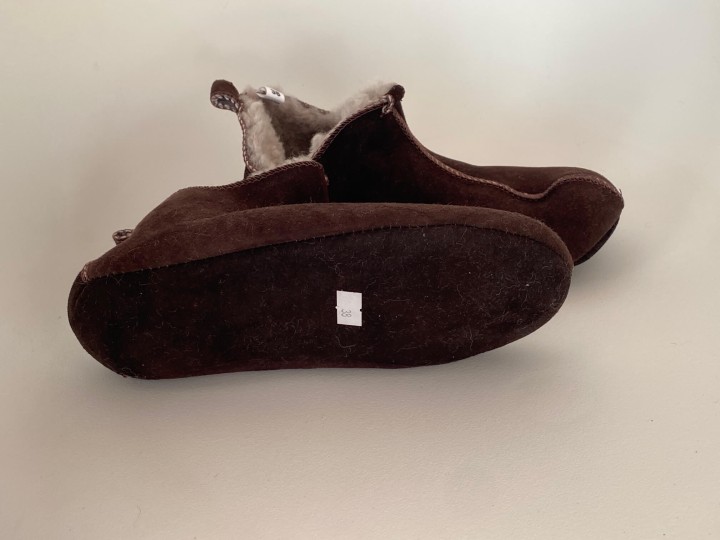 Buty bambosze premium ze skóry owczej - czekoladowy